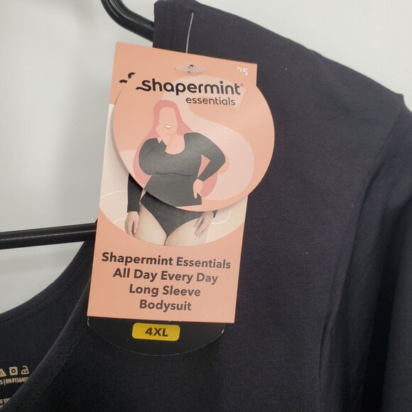 Shapermint Allday Everyday Long Sleeve Bodysuit Women Size 4XL Plus NWT Scoop - Picture 5 of 12
